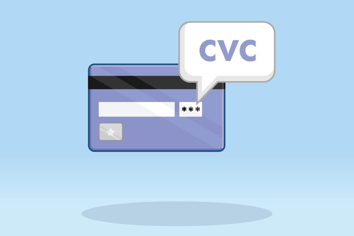 Ilustracija: kreditna kartica in CVC koda