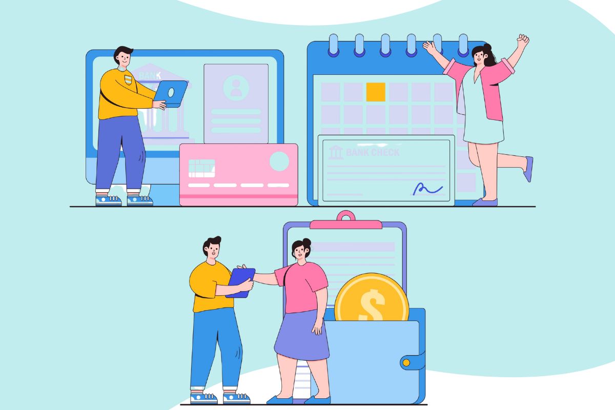 Ilustracija: bančne storitve in njihovi uporabniki